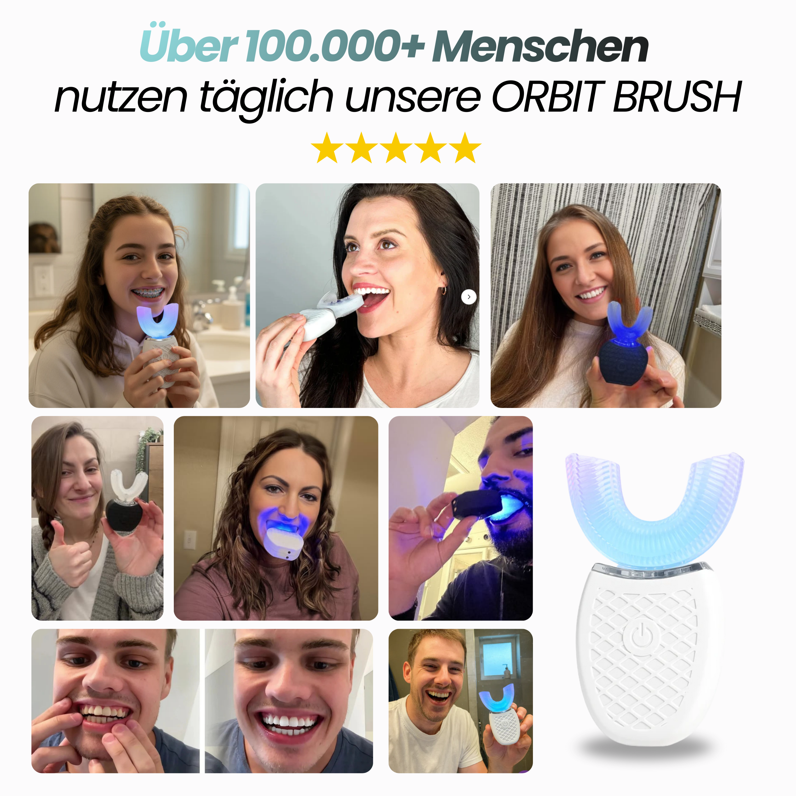 ORBIT BRUSH® - 360° Zahnbürste für saubere Zähne – auch wenn du nicht perfekt putzt.